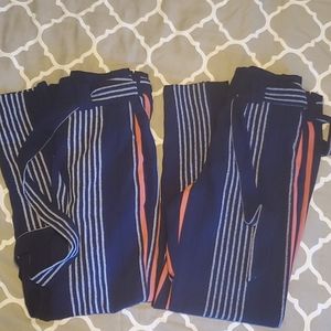 Express Navy Stripe High Waisted Pants